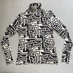 H&M x Richard Allan White and Black Patterned Turtleneck Shirt